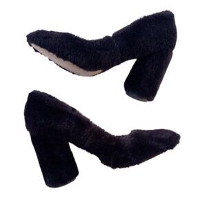 ALDO  Black Faux Fur Shoes Pumps Size 7  NEW NWT